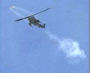 Combat helicopter fire missile